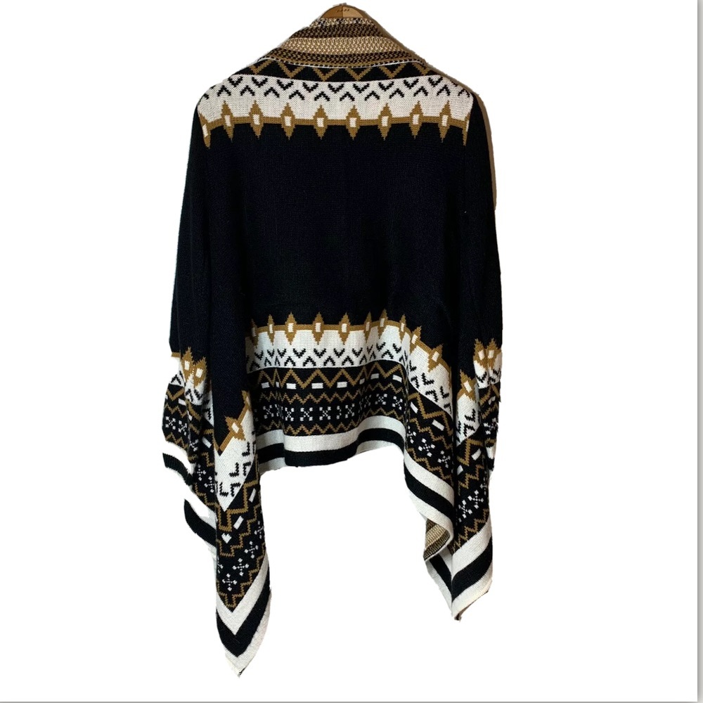 VOCAL USA Boutique Cardigan Sweater Black Gold S/M - Picture 3 of 8